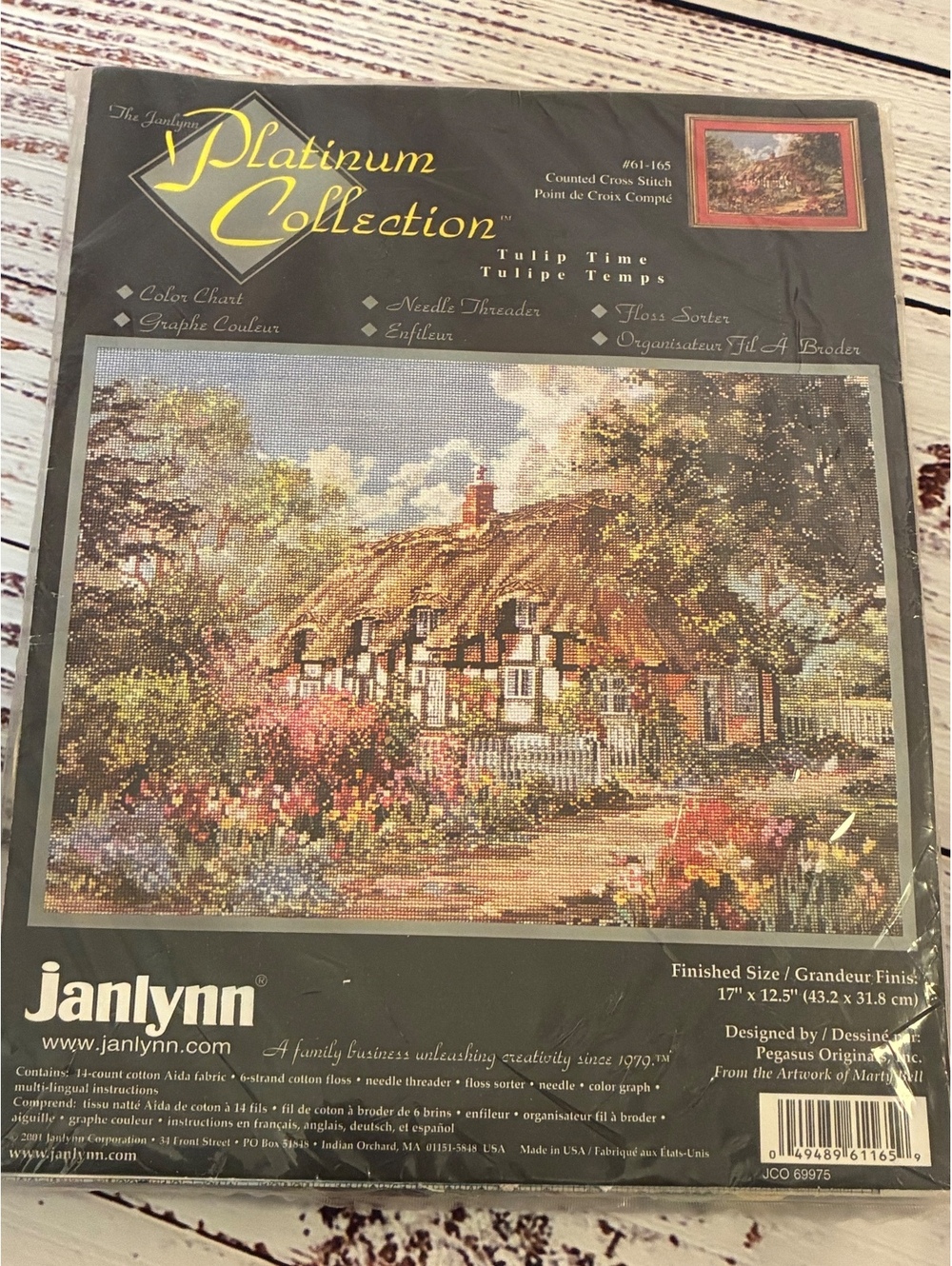 New Vintage Janlynn Platinum Collection Village Time Counted Cross Stitch Kit